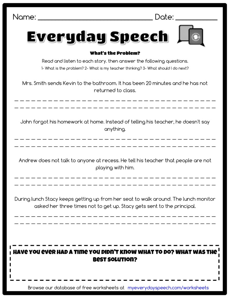 Check Out The Worksheet I Just Made Using Everyday Speech s Worksheet 