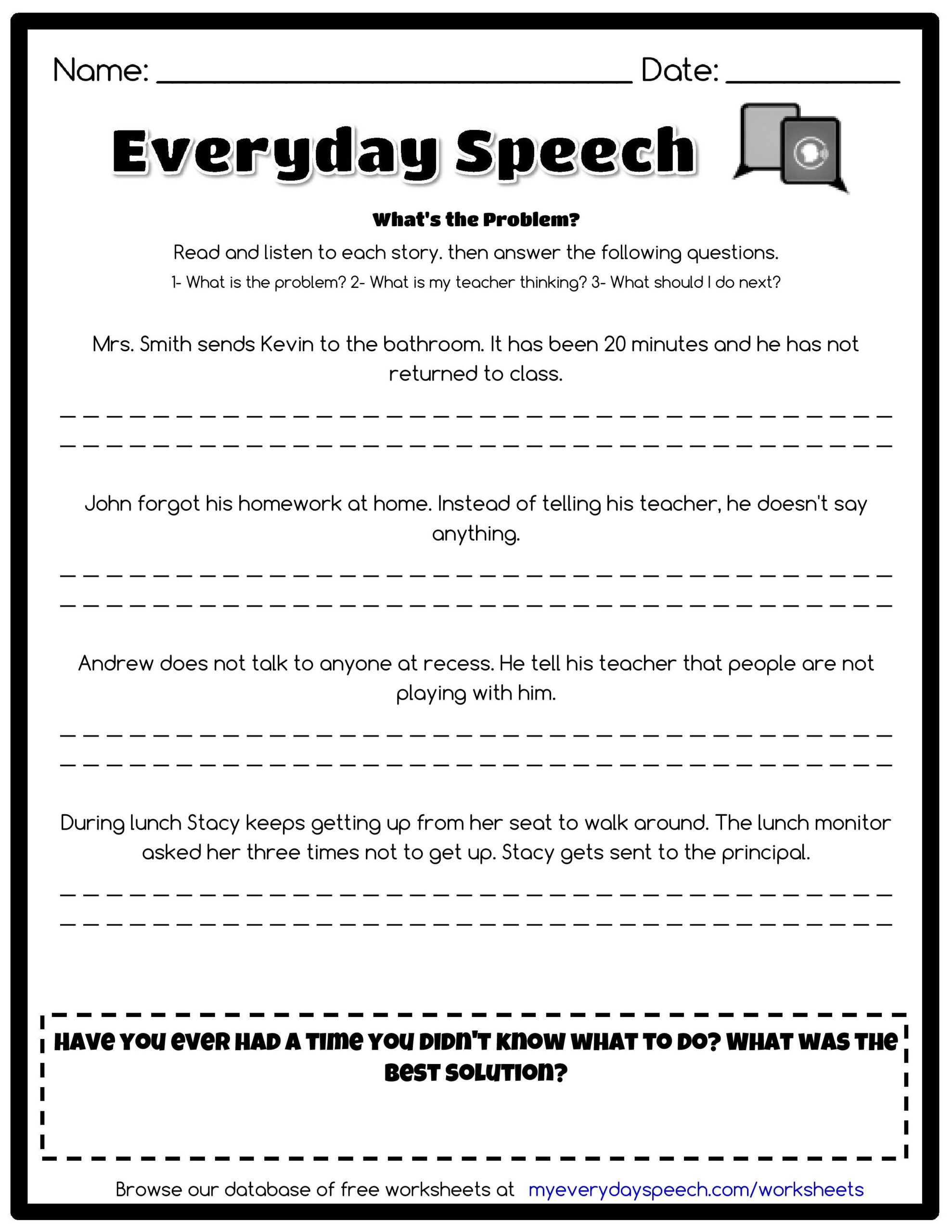 Check Out The Worksheet I Just Made Using Everyday Speech s Worksheet