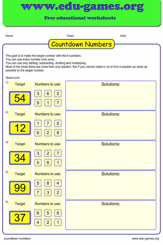 Countdown numbers png