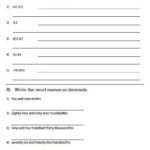 Decimals In Words Worksheets Decimals Words Math Worksheet