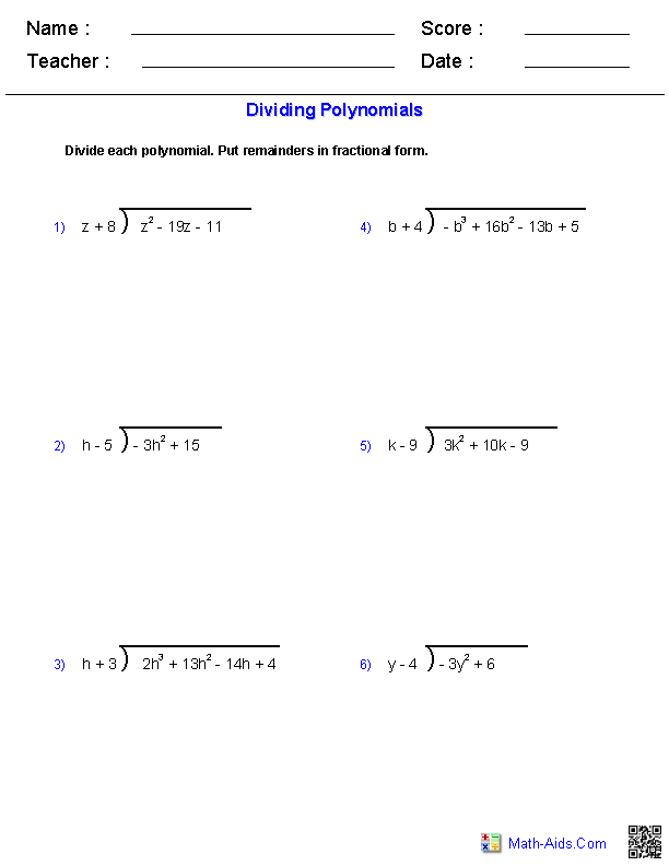 Dividing Polynomials Worksheet No Remainders Pdf Vegan Divas NYC