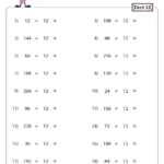 Division Fact 12 Division Facts Division Facts Worksheets