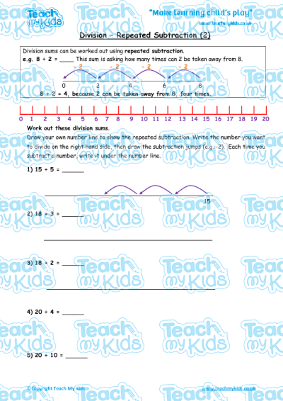 Division Repeated Subtraction 2 Teach My Kids