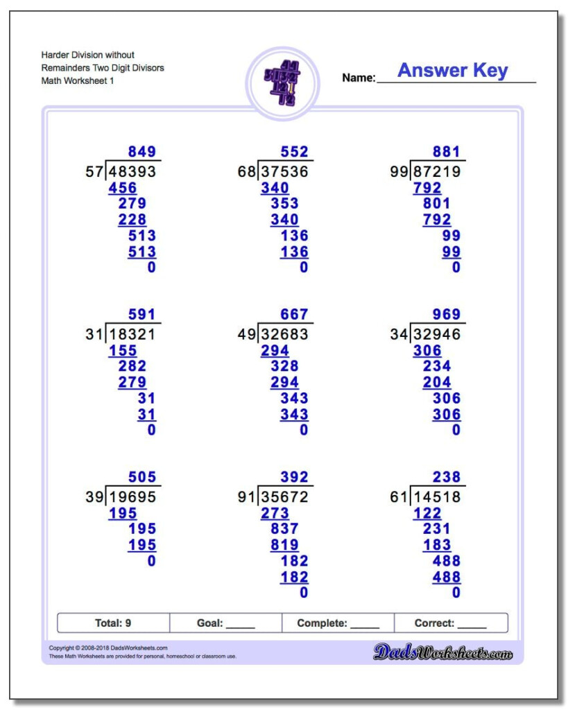 Division With Multi Digit Divisors