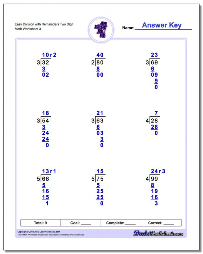 Division With Remainders 2 Worksheets 99Worksheets