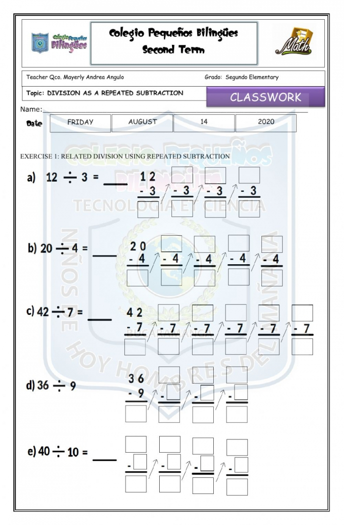 Division With Repeated Subtraction Worksheets 99Worksheets