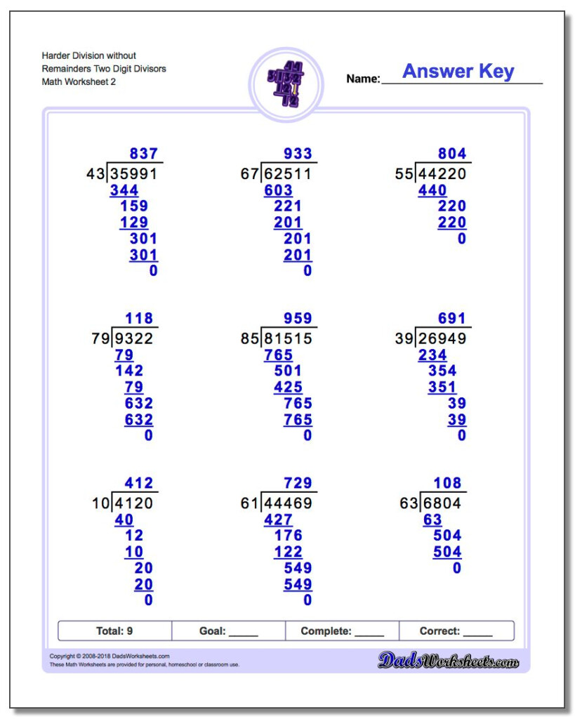 Division Without Remainder Worksheets For Grade 4 Best Worksheet