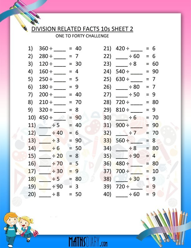 Division Worksheets Math Worksheets MathsDiary