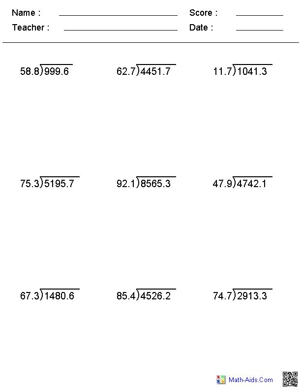 Division Worksheets Printable Division Worksheets For Teachers