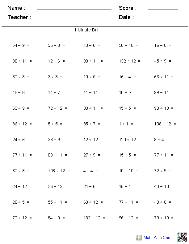 Division Worksheets Printable Division Worksheets For Teachers