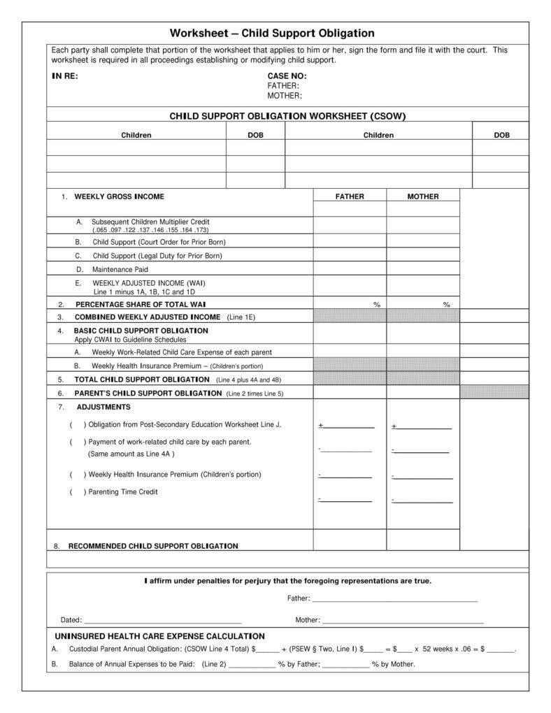 Divorce Splitting Assets Worksheet Db excel