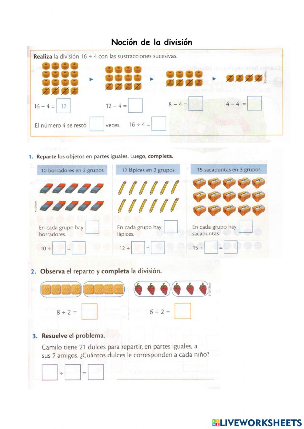 Ejercicio De Noci n De La Divisi n