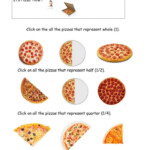 Fractions whole half quarter Interactive Worksheet Fractions