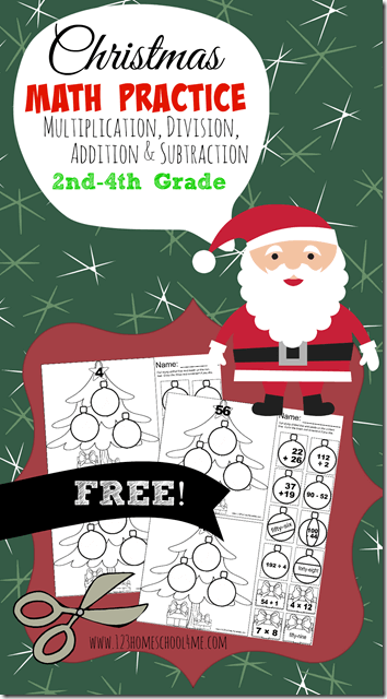 FREE Christmas Cut And Paste Math Worksheets