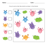 Free Printable Counting Monsters Worksheet Kiddoworksheets