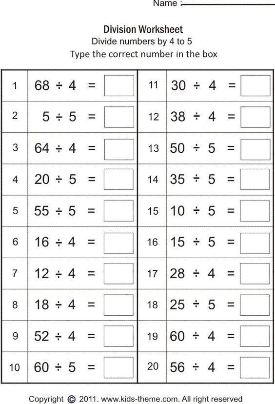 Fun Math Worksheets For 4th Grade Division Worksheets Divide