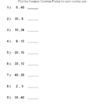 Greatest Common Factor Exercises And Practice Worksheet Answers