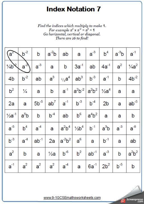 Indices Worksheets New Engaging Cazoomy