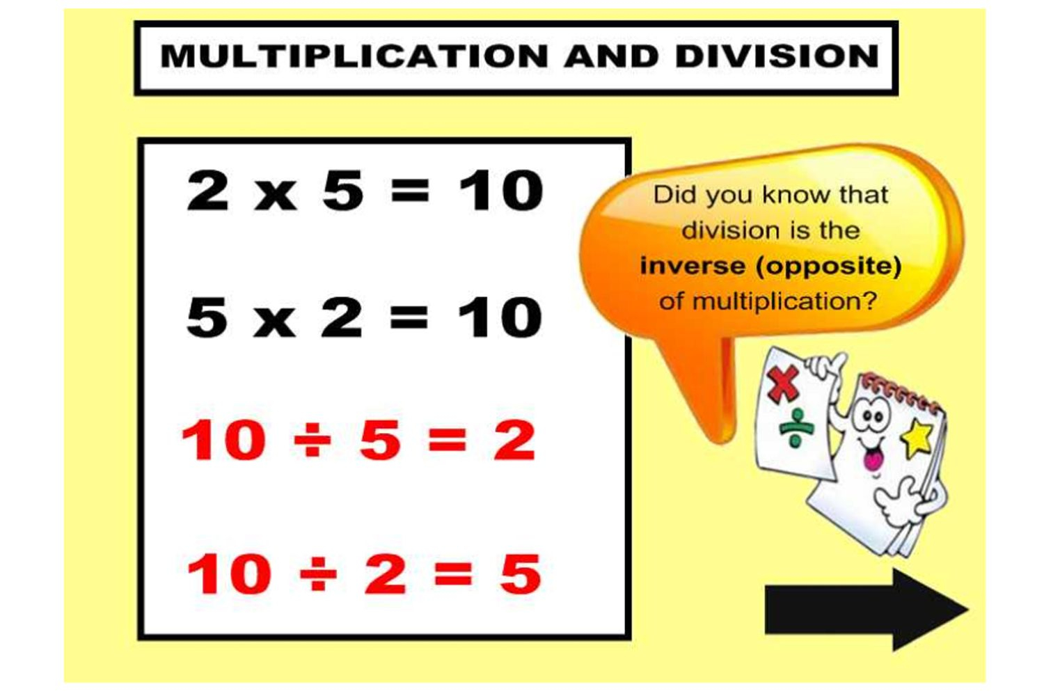 Inverse Relationship Between Multiplication And Division Worksheet