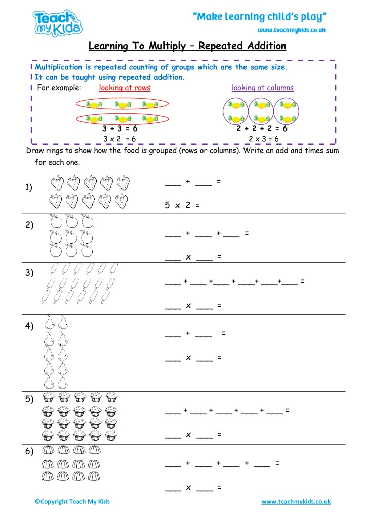 Learning To Multiply Repeated Addition TMK Education