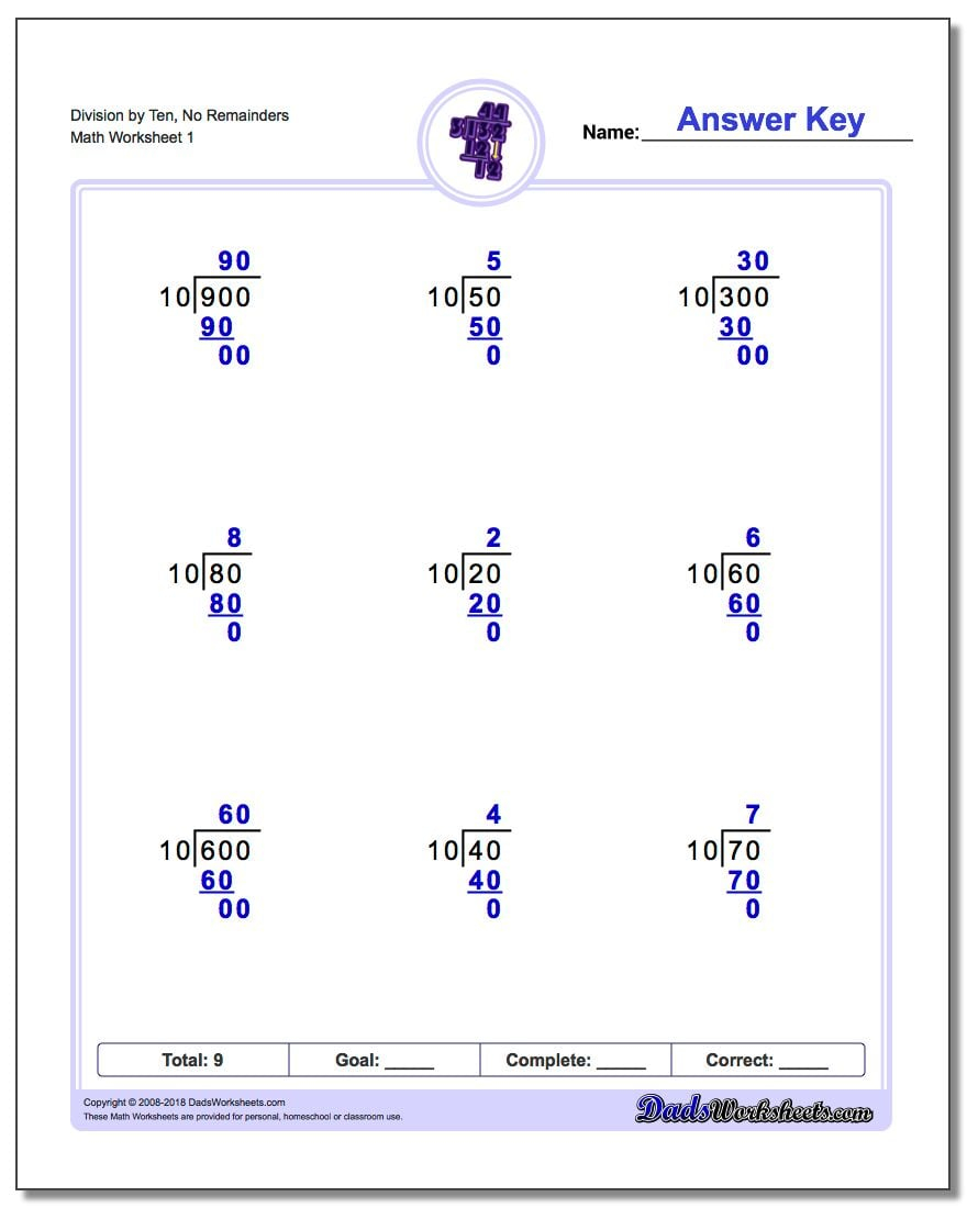 Long Division Worksheets