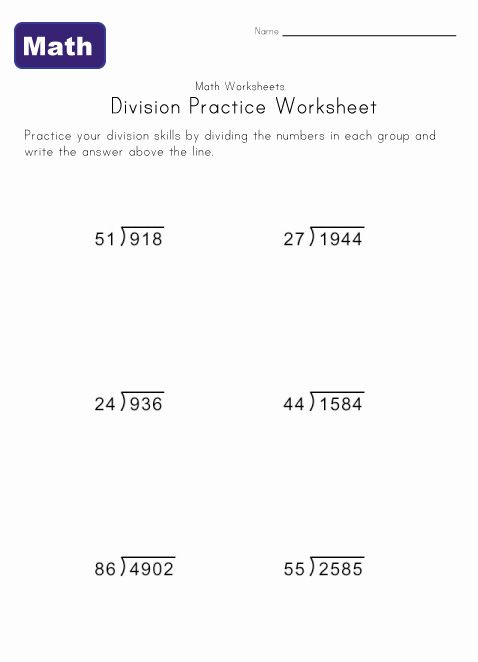 Long Division Worksheets Long Division Worksheets Division