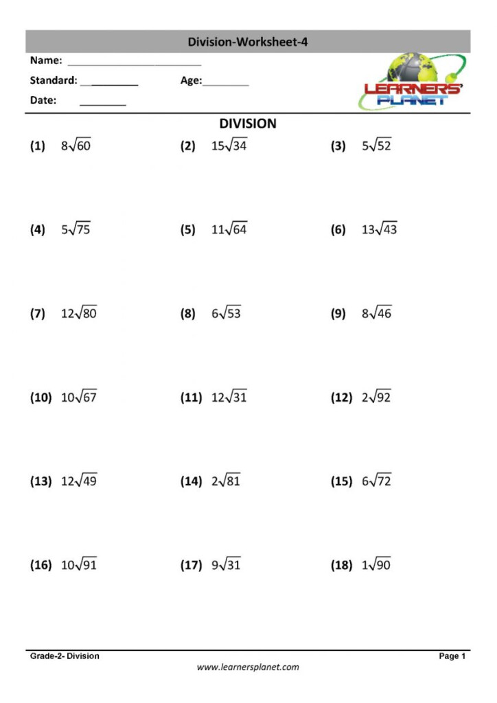 Math Division Worksheet Printables Quiz Cbse Study Material Grade 2