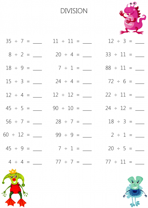 Mental Division Worksheet 8 KidsPressMagazine