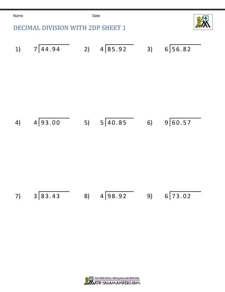 Multiplication And Division Of Decimals Worksheets Grade 6 