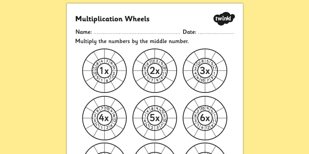 Multiplication Wheels Worksheet Multiplication Wheels Times