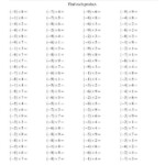 Multiplying Integers Negative Multiplied By A Positive Range 9 To