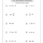 One Step Equations Worksheets Math Monks Two Syllable Words With Long