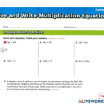 One Step Multiplication Equations Worksheet