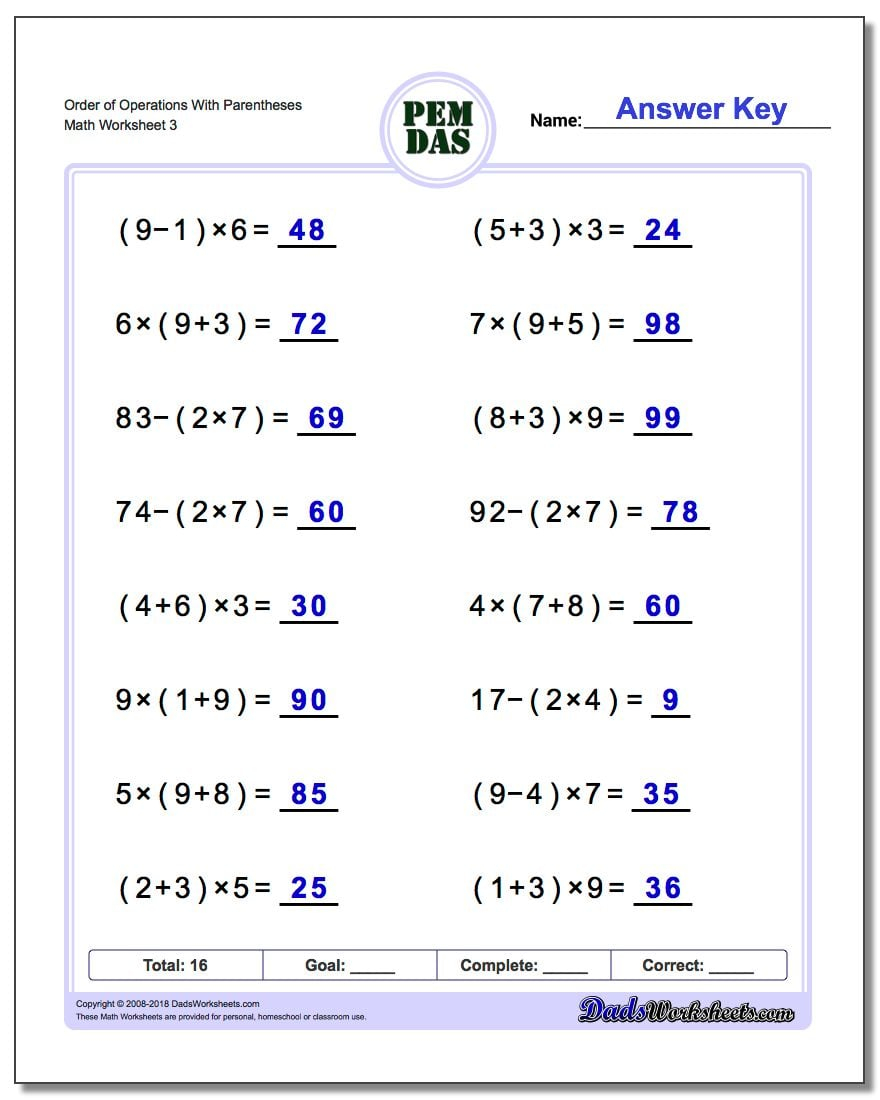 Order Of Operations