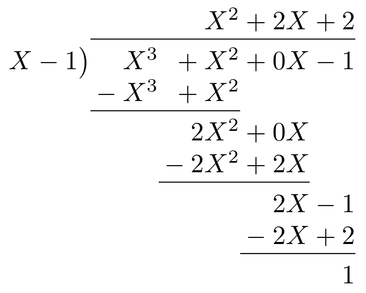 Polynomial Long Division Using Polynom TeX LaTeX Stack Exchange