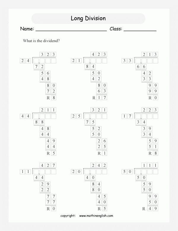 Printable Primary Math Worksheet For Math Grades 1 To 6 Based On The 