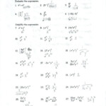 Properties Of Exponents Worksheets And Answers