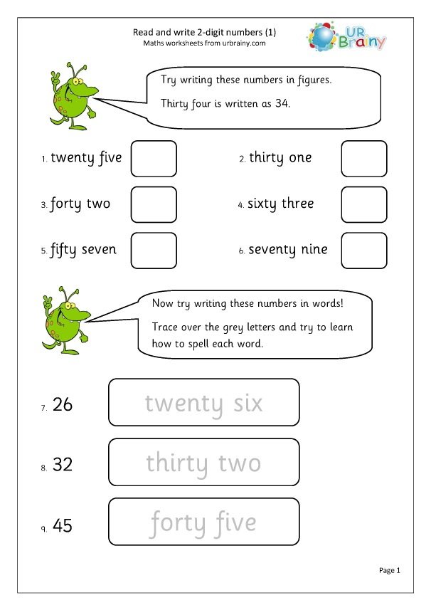 Read And Write 2 digit Numbers Number And Place Value By URBrainy