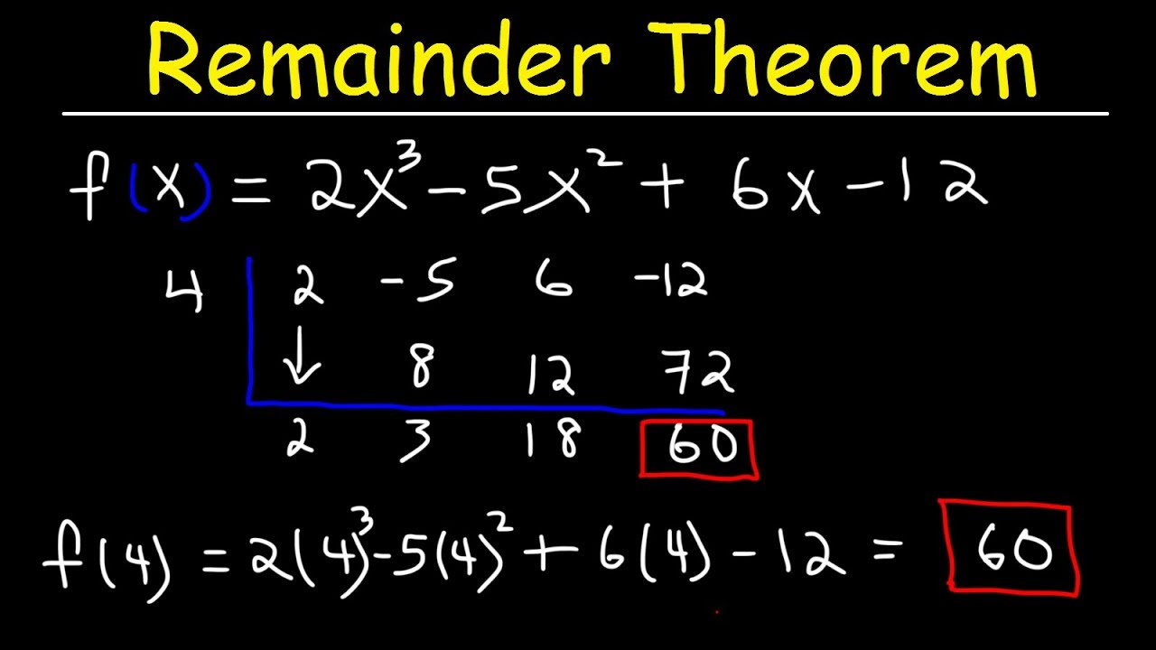 Remainder Theorem Calculator Solved Use Synthetic Division And The 