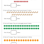 Sharing Into 5 Equal Groups Division Maths Worksheets For Year 2 age