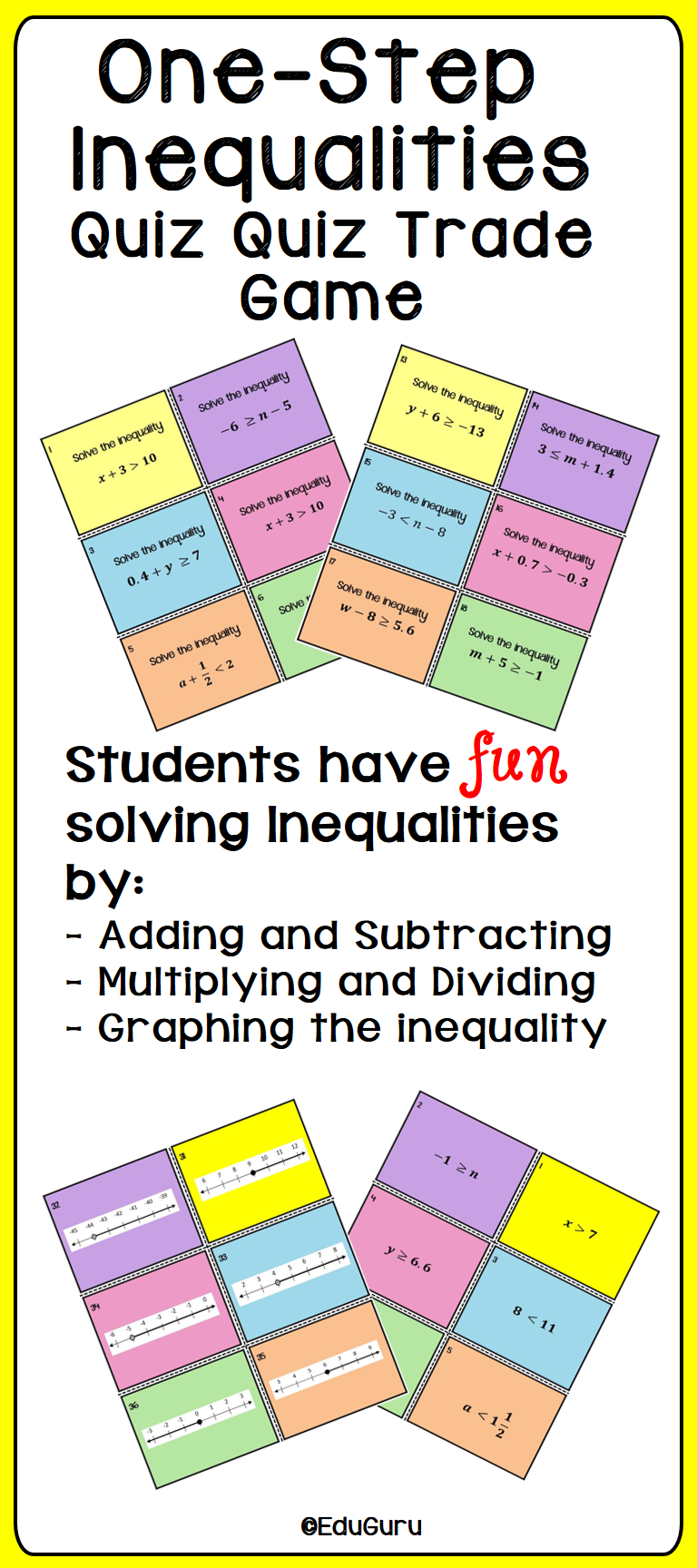 Solving One Step Inequalities By Adding subtracting Worksheet Answers