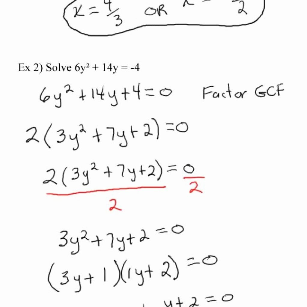 Solving Polynomial Equations Worksheet