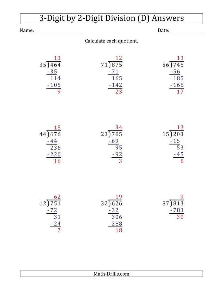 The 3 Digit By 2 Digit Long Division With Remainders And Steps Shown On