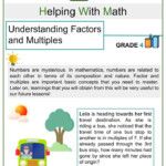 Understanding Factors And Multiples 4th Grade Math Worksheets Helping