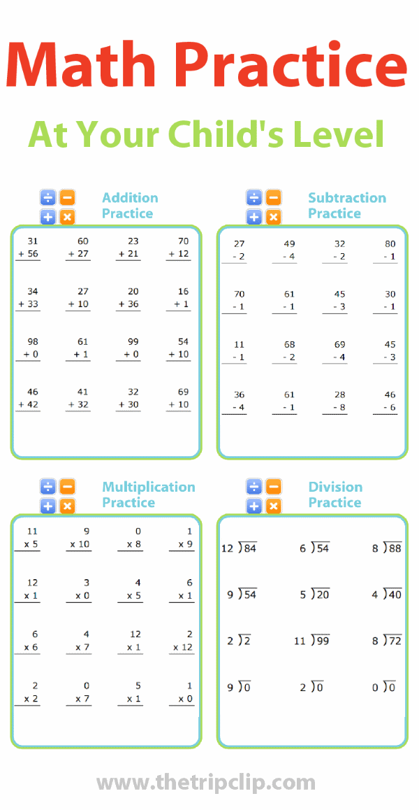 Unlimited Math Worksheets At Every Level Math Practices Math 