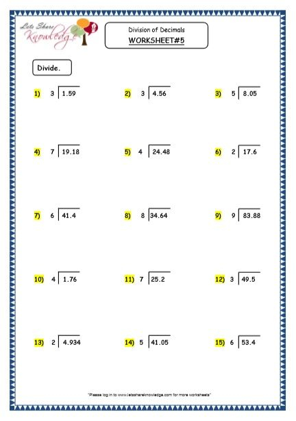 10 Long Division Worksheet Templates Sample Templates Division Of