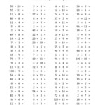 100 Horizontal Multiplication Division Questions Facts 1 To 12 A