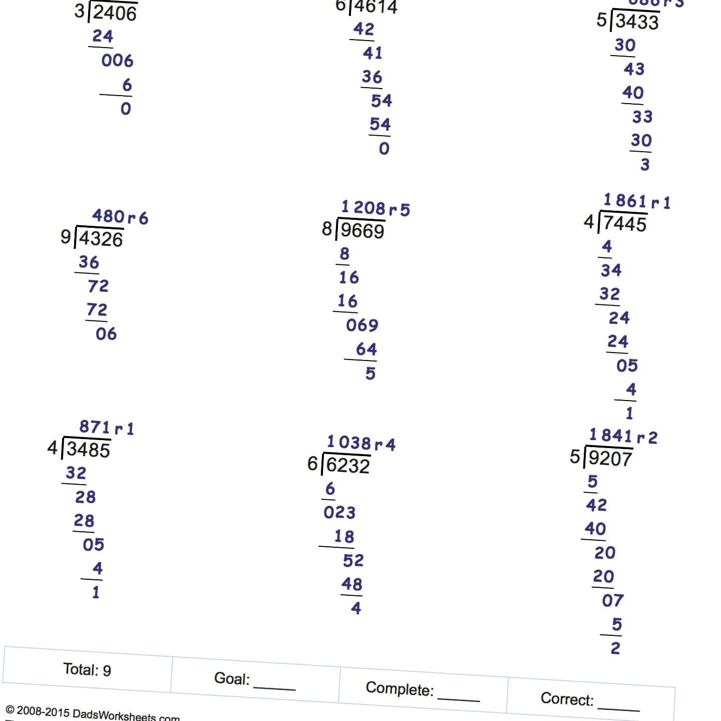 22 Basic Division With Remainders Worksheets Motorolai425softwareun39110