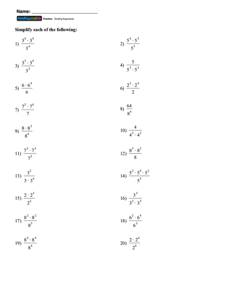 40 Practice Worksheet For Law Of Exponents Answers Worksheet Information