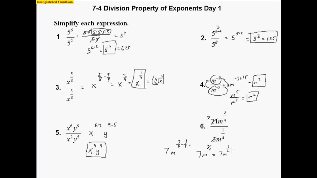 7 4 Division Properties Of Exponents Day 1 YouTube